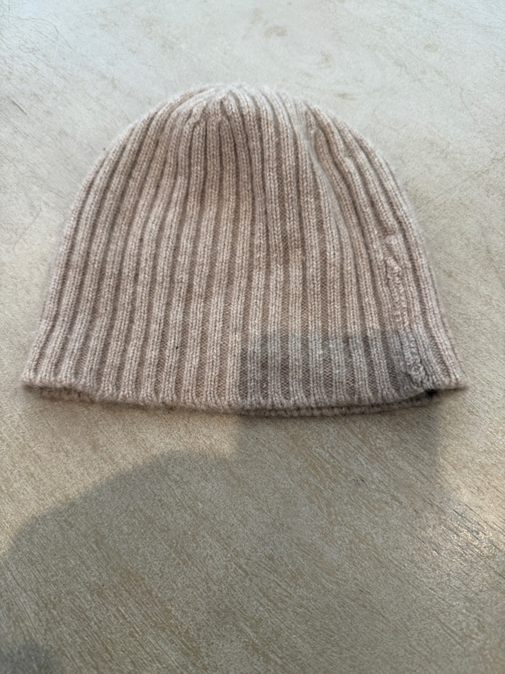 Jenni Kayne Cashmere Soft Ribbed Knit Beanie - Beige